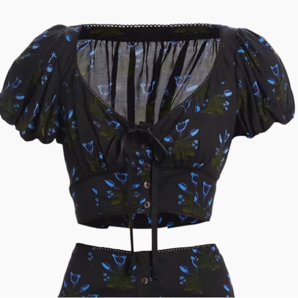 Free People Easy to Love floral crop top size Large